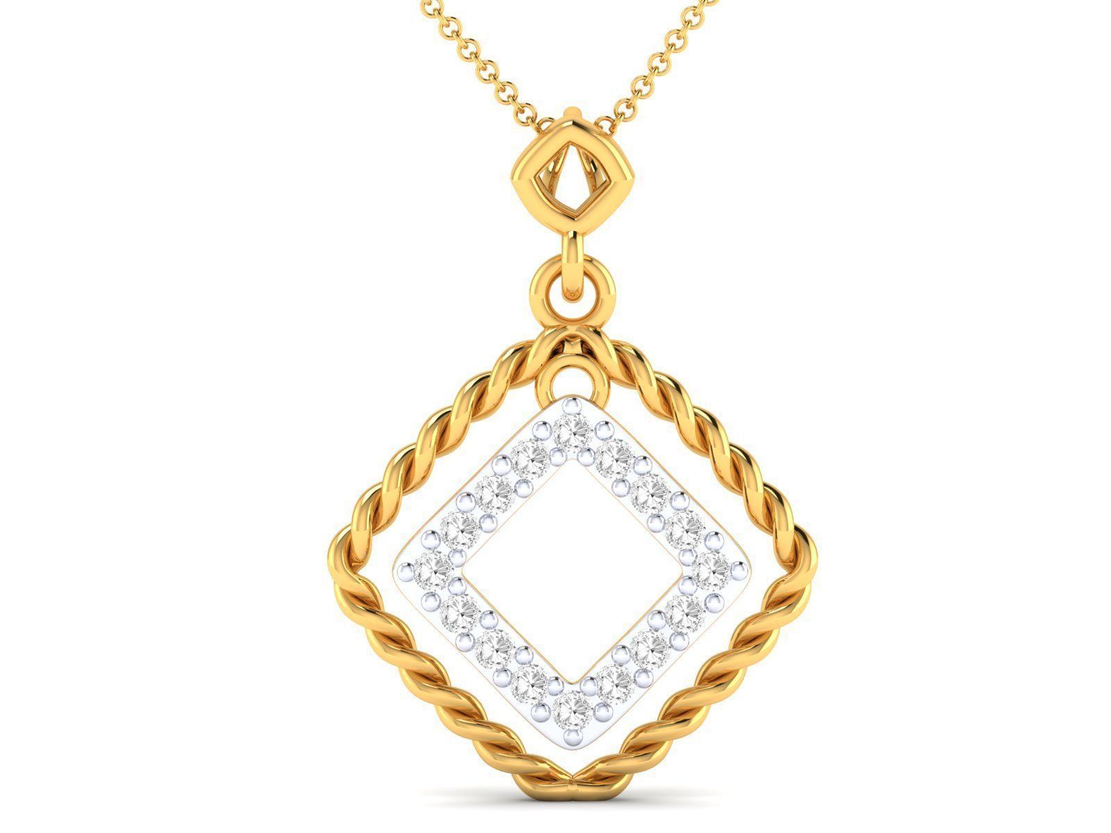 Women square pendant 3dm stl render detail 3D print model_12