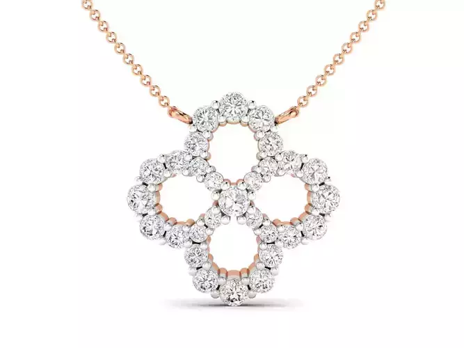 Women flower pendant 3dm stl render detail