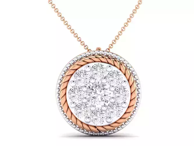Women round pendant 3dm stl render detail 3D print model