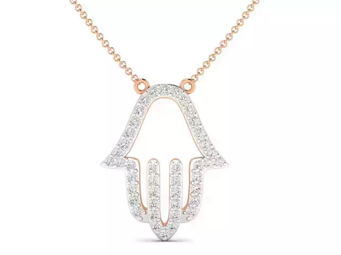 Hamsa hand pendant 3dm stl render detail 3D print model