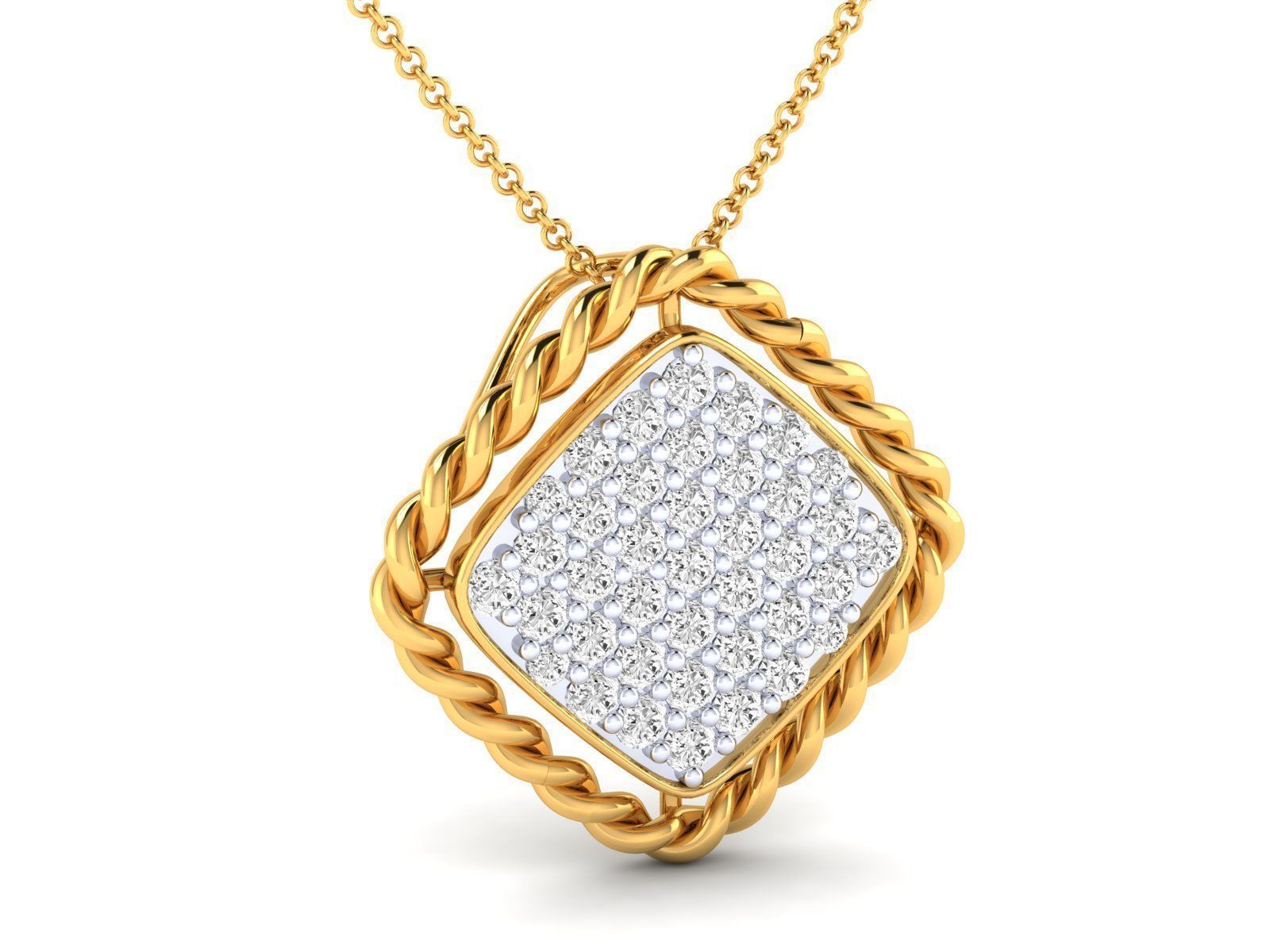 Women square pendant 3dm render detail 3D print model_12