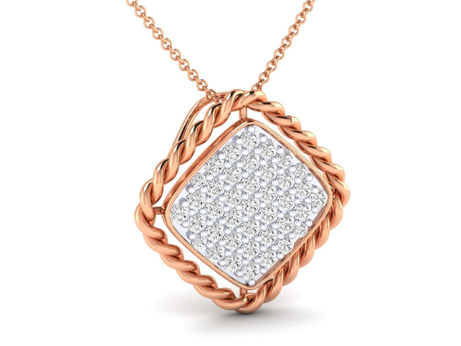 Women square pendant 3dm render detail 3D print model_2