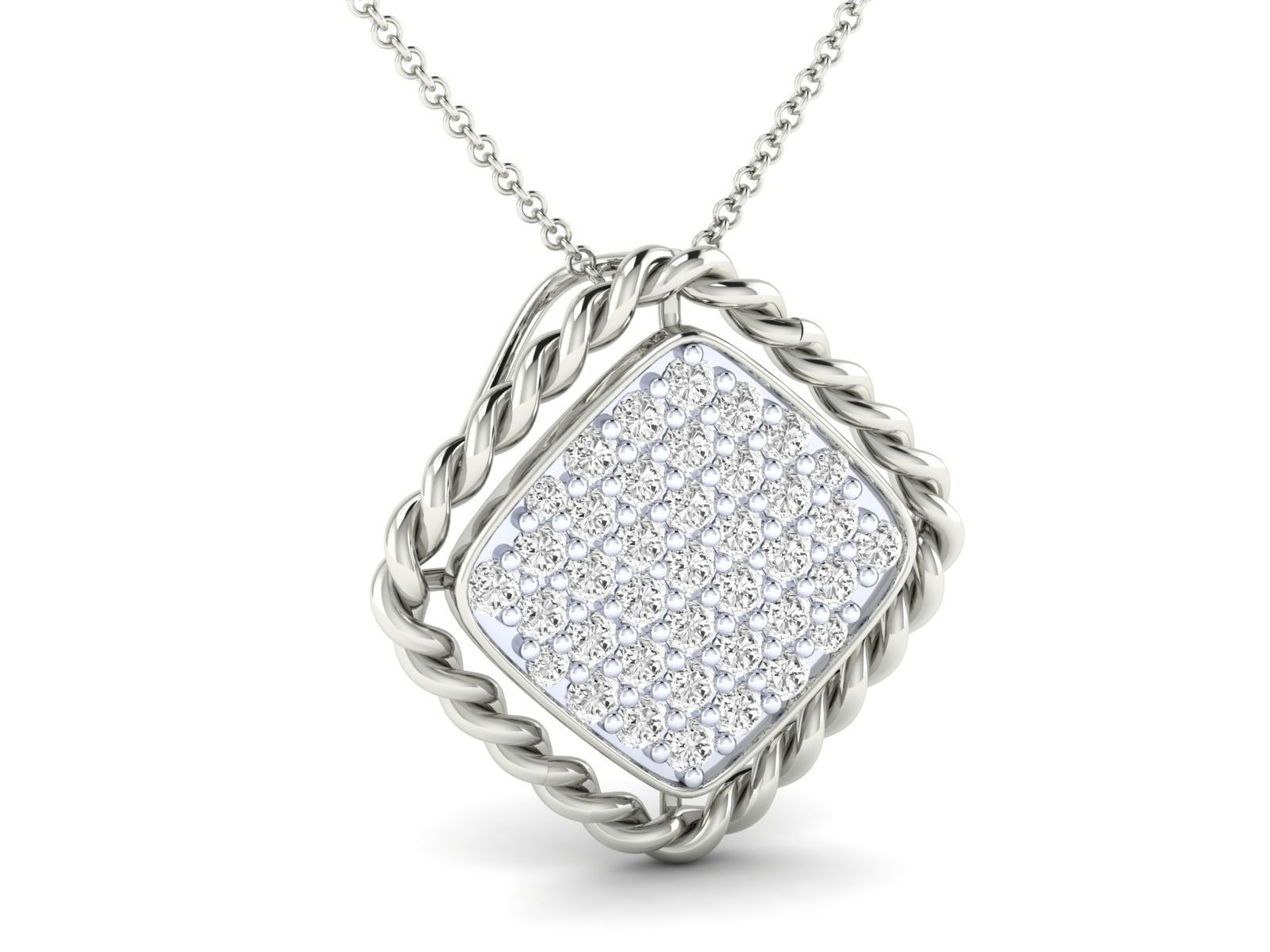 Women square pendant 3dm render detail 3D print model_7