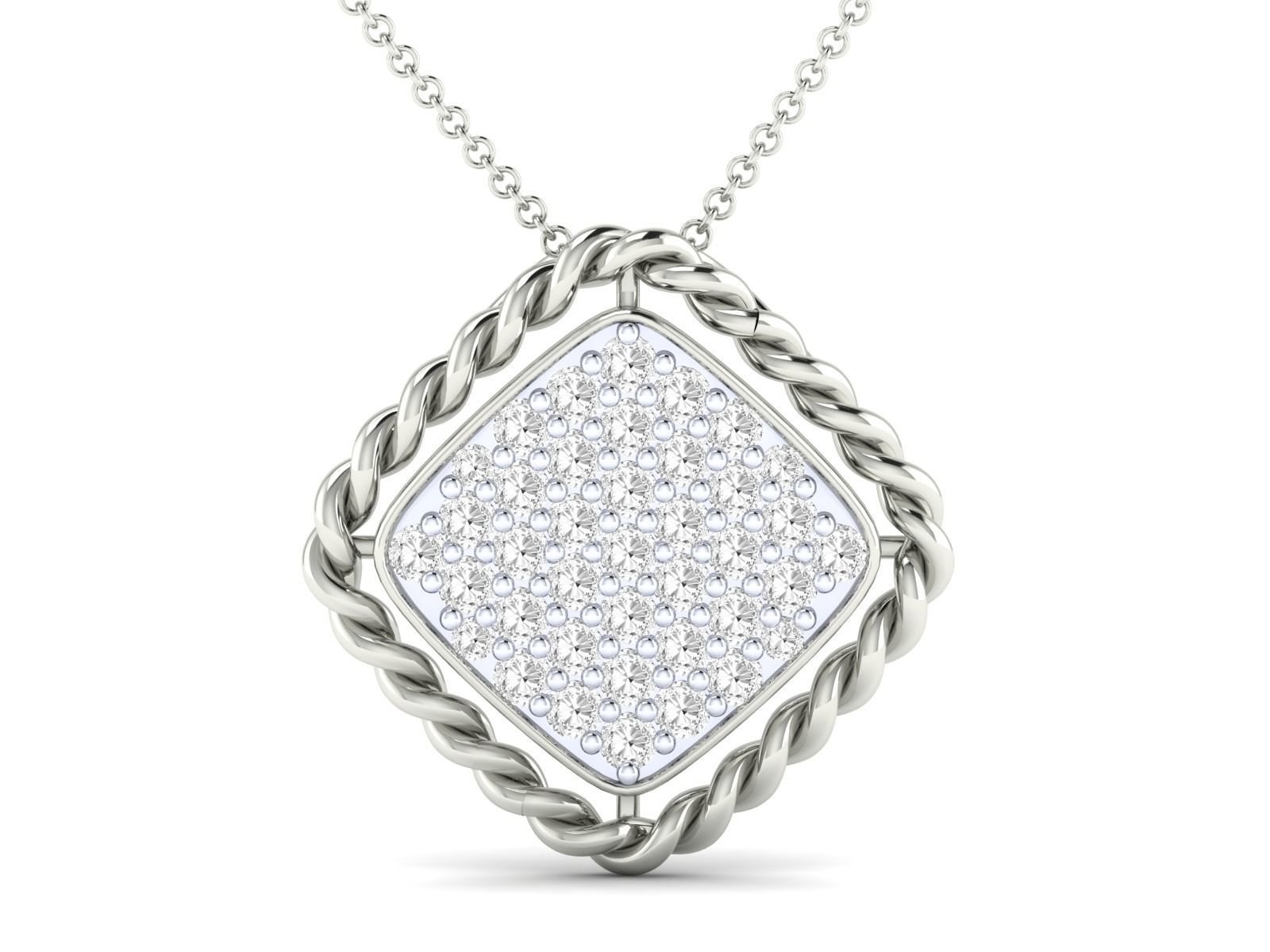 Women square pendant 3dm render detail 3D print model_9