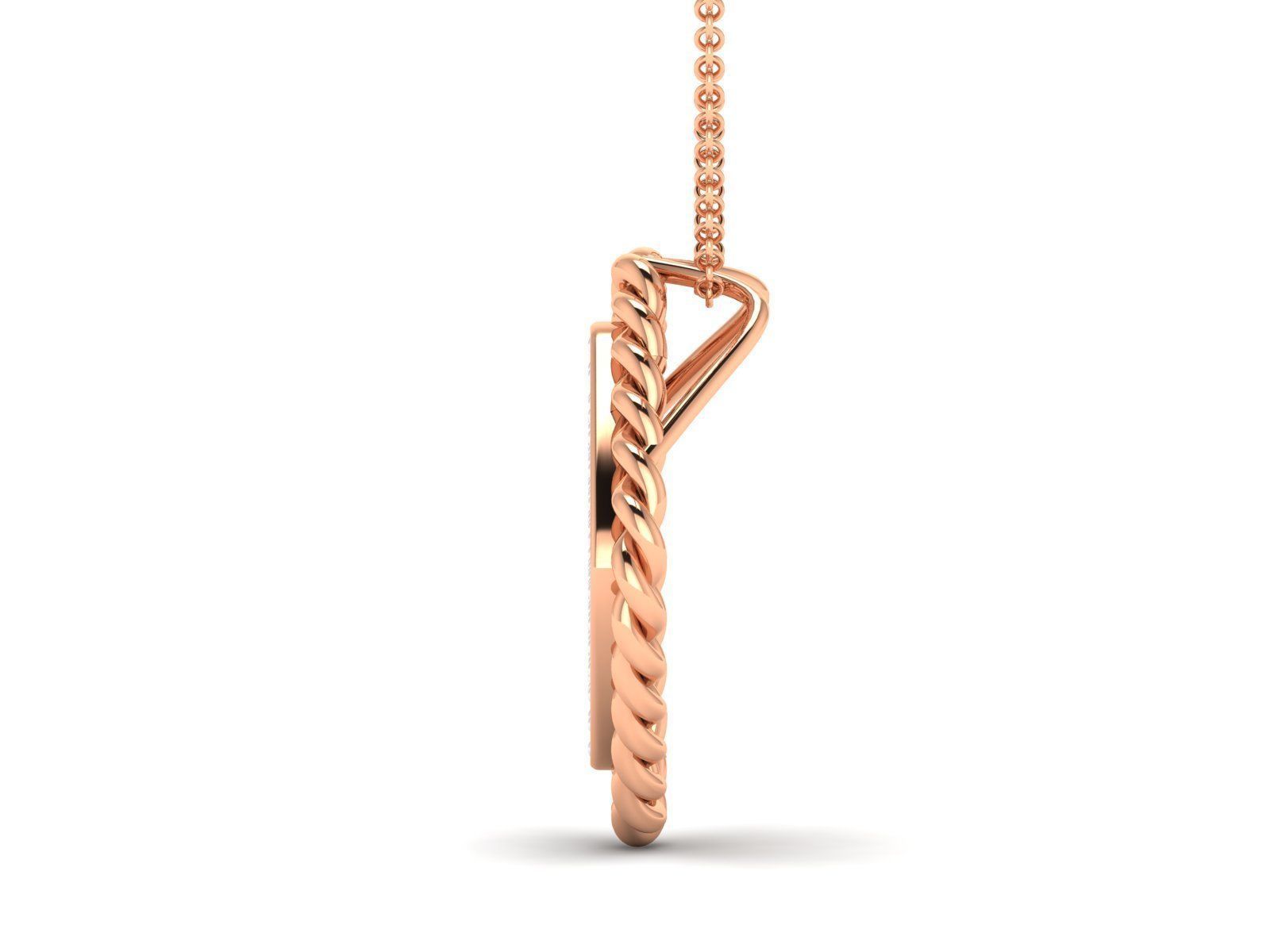 Women square pendant 3dm render detail 3D print model_4