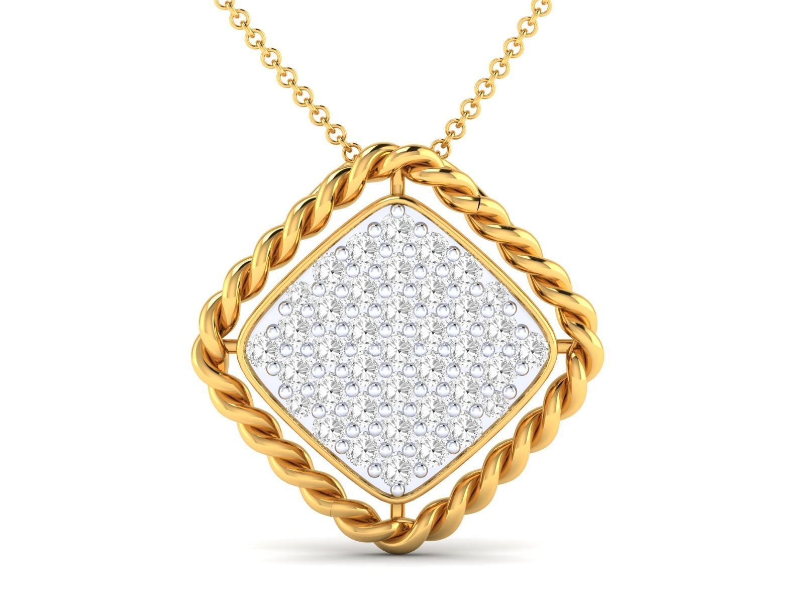 Women square pendant 3dm render detail 3D print model_15