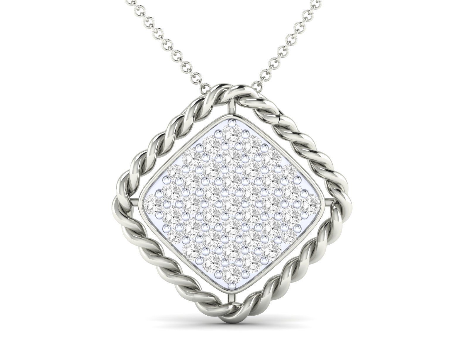 Women square pendant 3dm render detail 3D print model_8