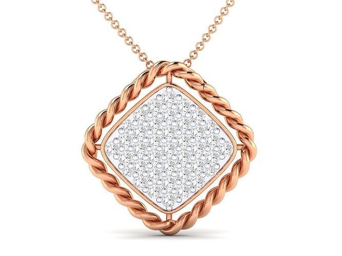 Women square pendant 3dm render detail 3D print model