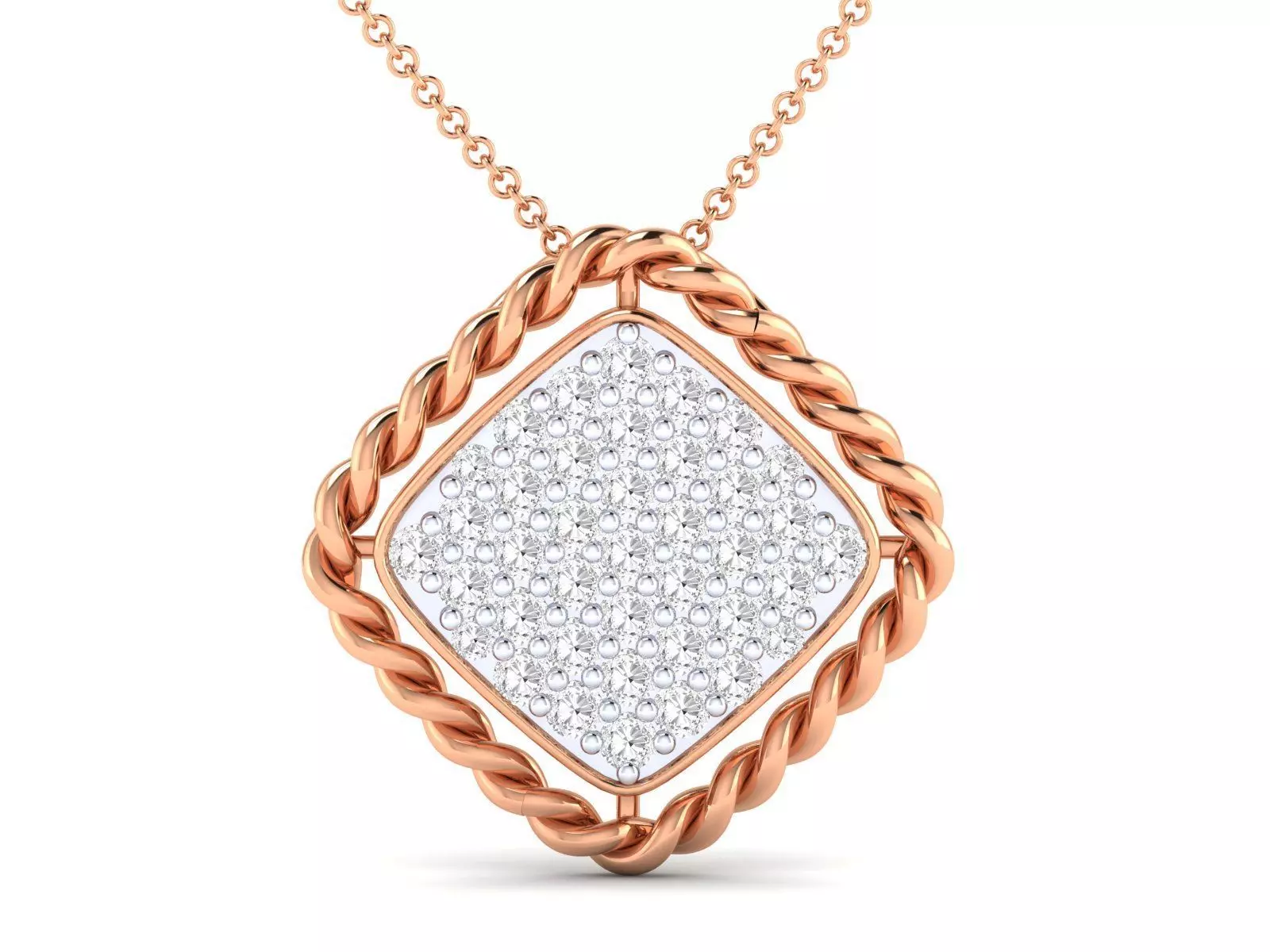 Women square pendant 3dm render detail 3D print model_0