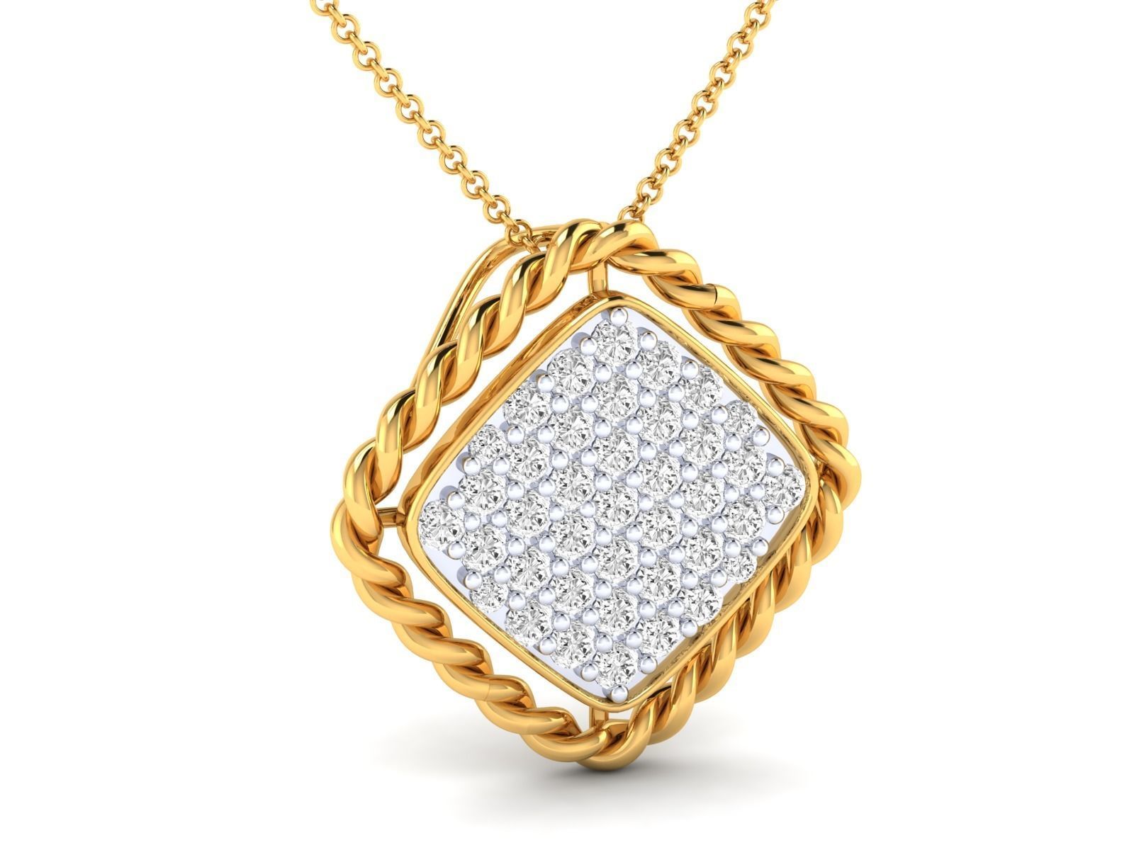 Women square pendant 3dm render detail 3D print model_13