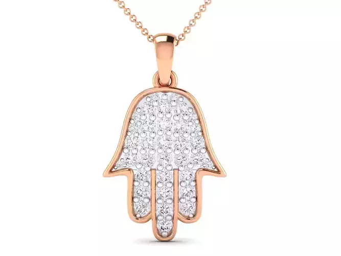 Hamsa Hand pendant 3dm stl render detail 3D print model
