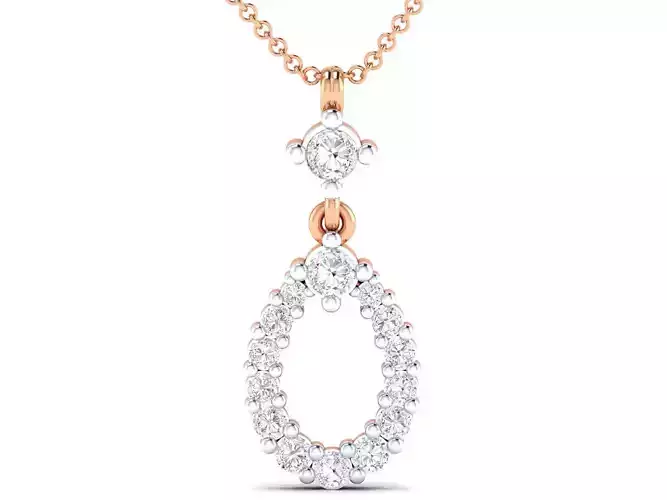 Women round pendant 3dm stl render detail