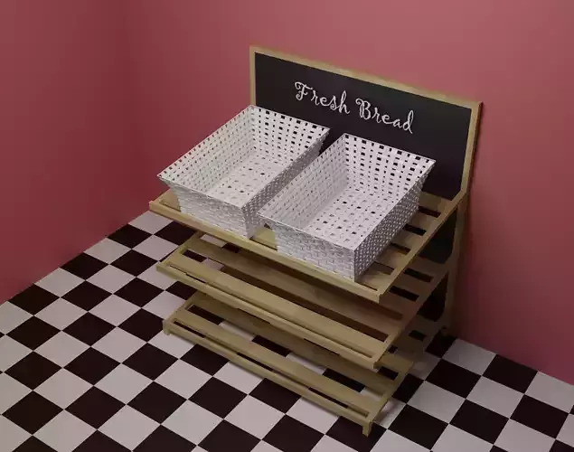 Bakery Bread Display with Wicker Baskets