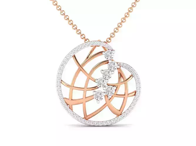 Women pendant 3dm stl render detail