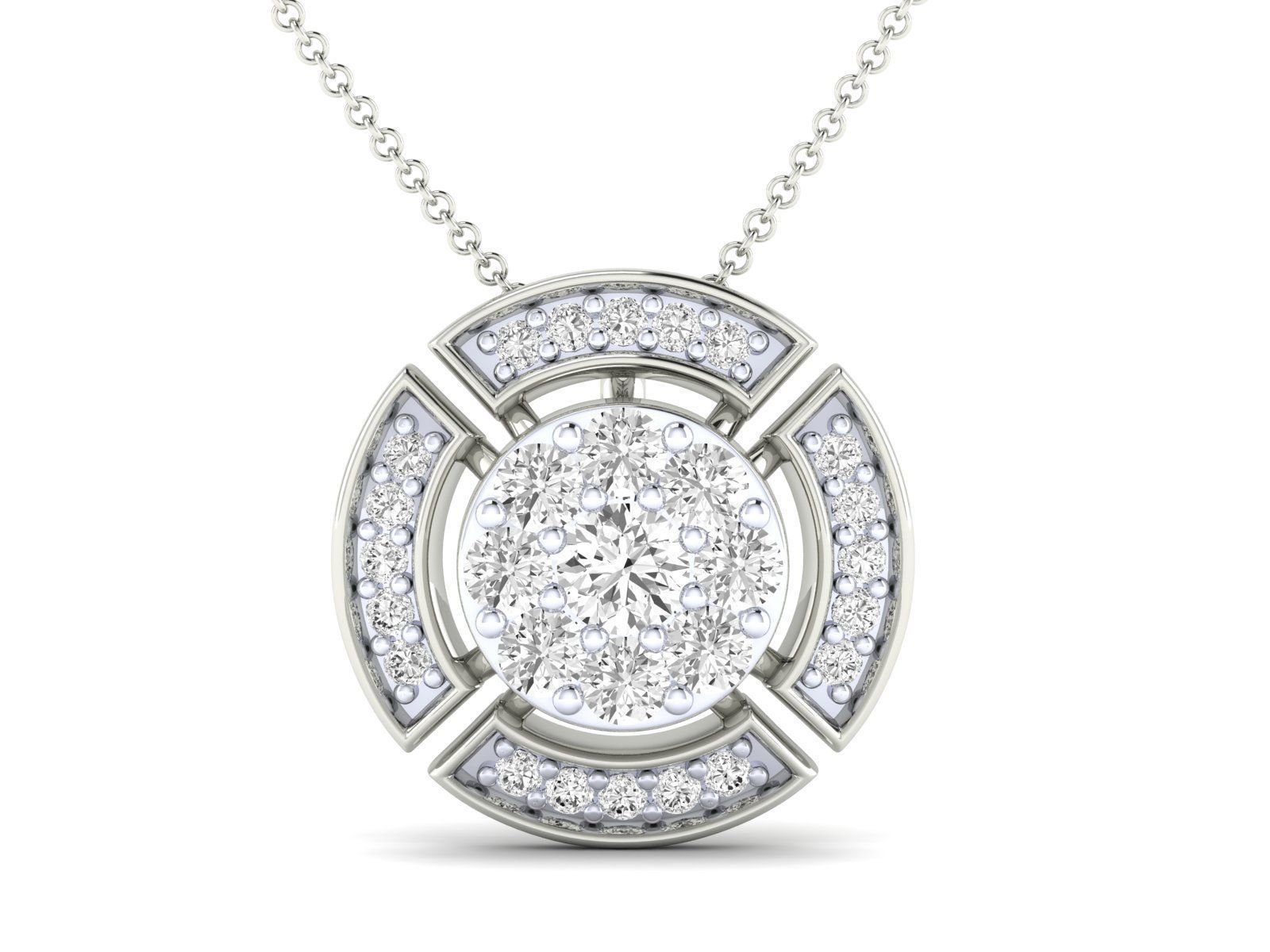 Women round pendant 3dm stl render detail 3D print model_8