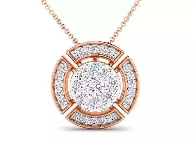 Women round pendant 3dm stl render detail