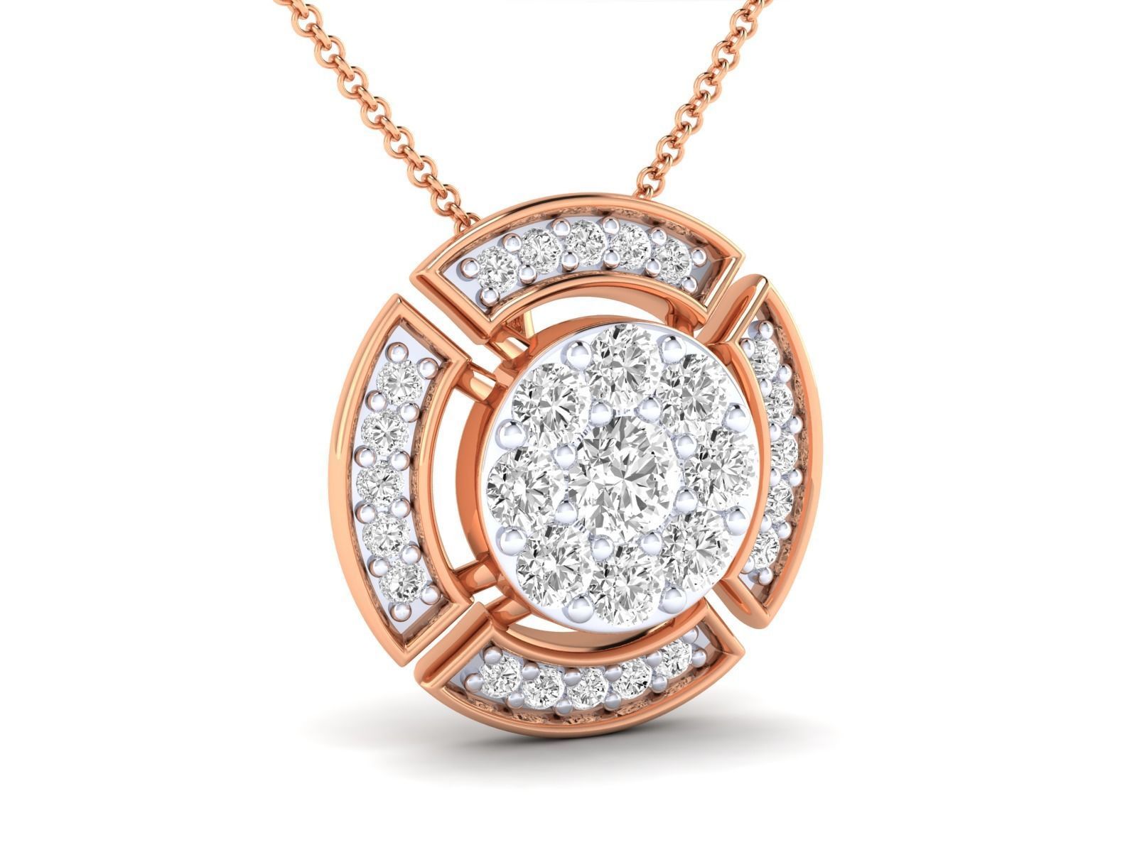 Women round pendant 3dm stl render detail 3D print model_4