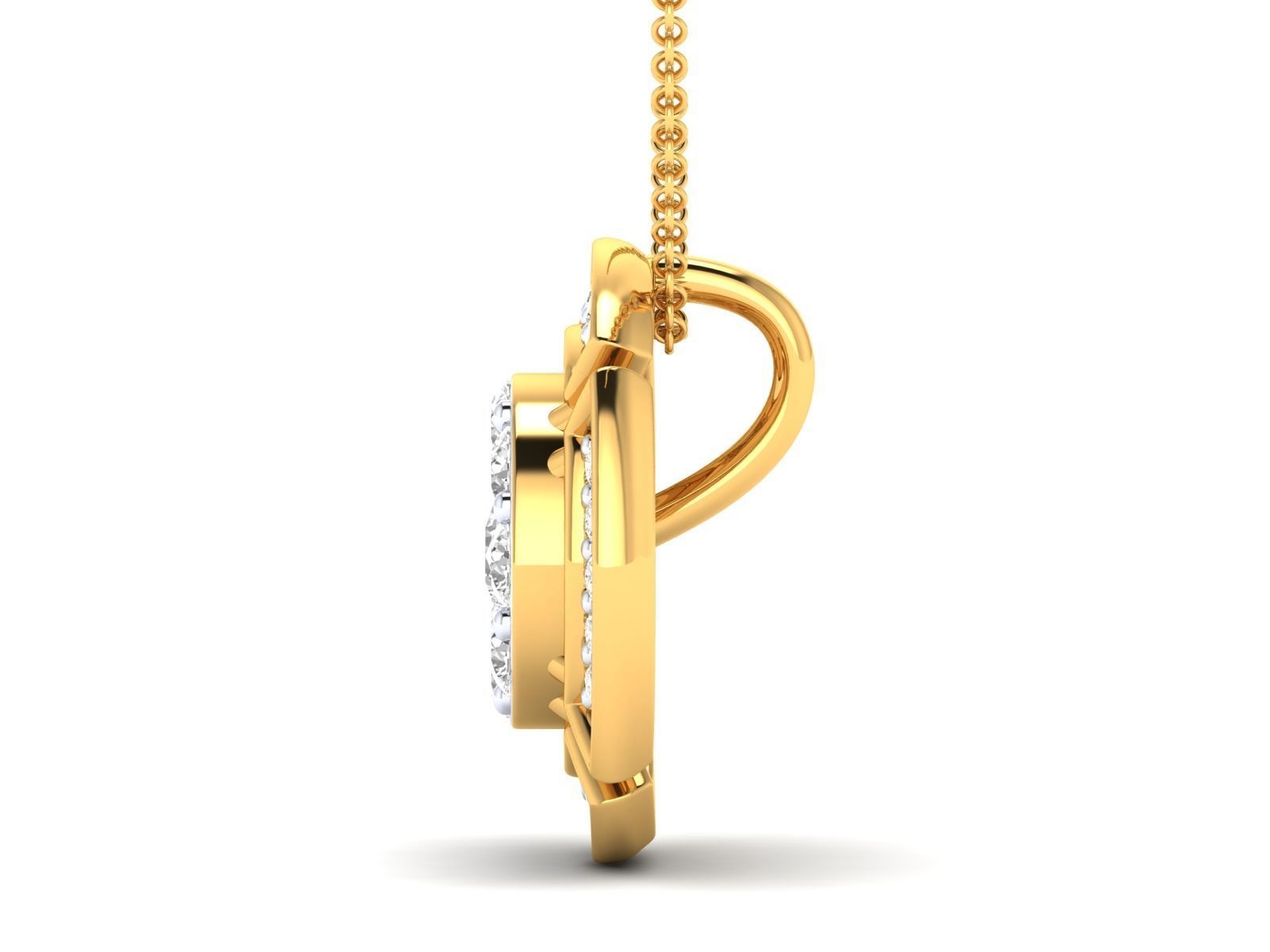 Women round pendant 3dm stl render detail 3D print model_17