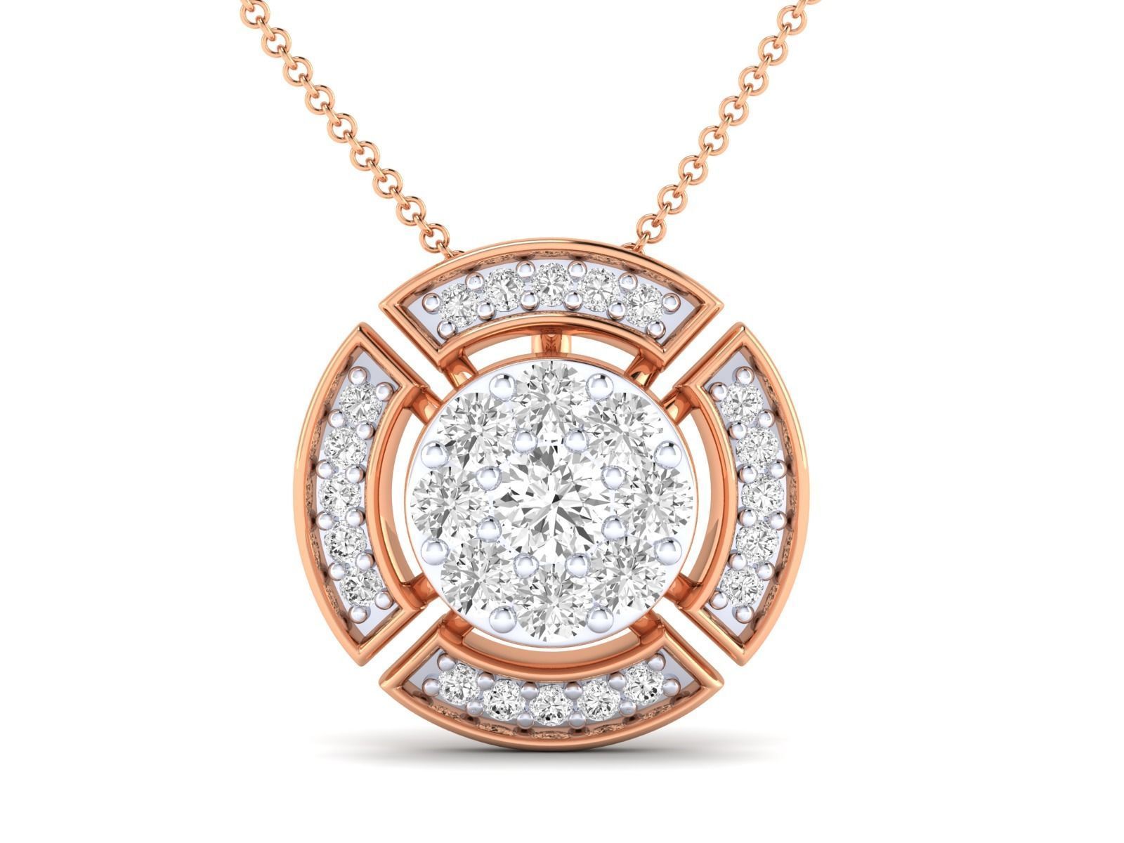 Women round pendant 3dm stl render detail 3D print model_5