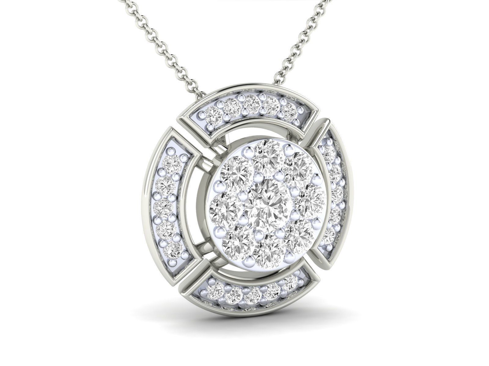 Women round pendant 3dm stl render detail 3D print model_6