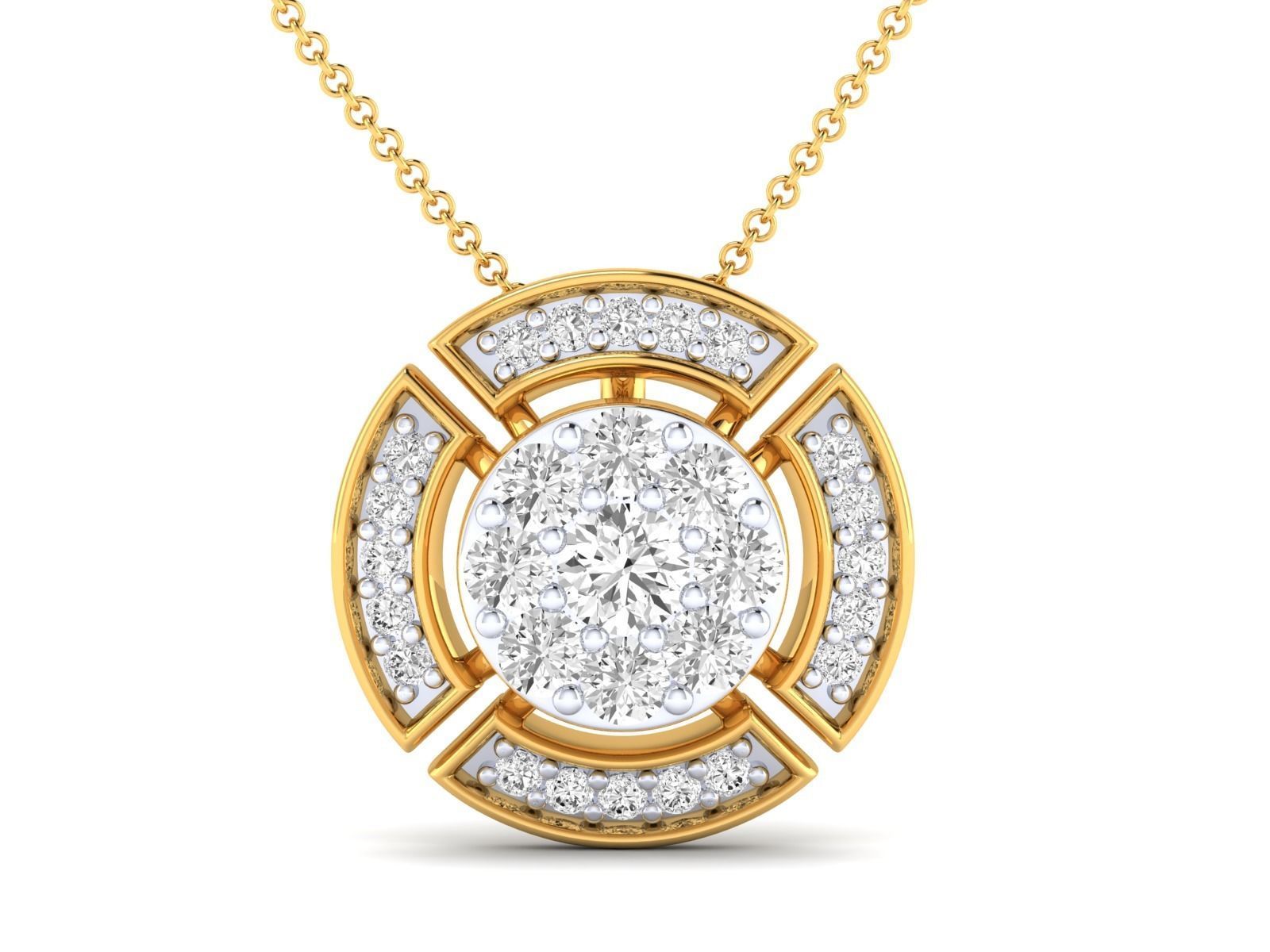 Women round pendant 3dm stl render detail 3D print model_15