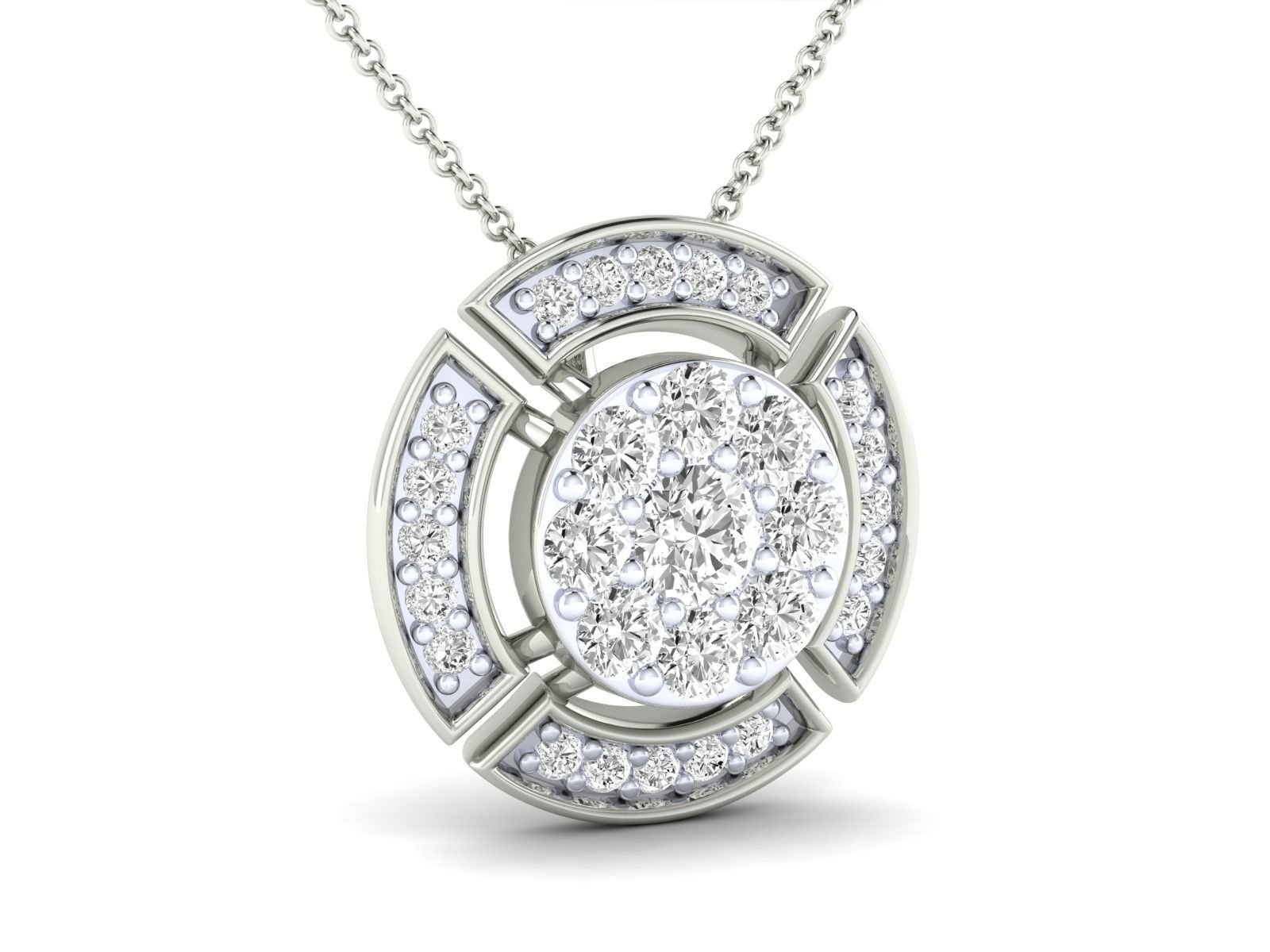 Women round pendant 3dm stl render detail 3D print model_7