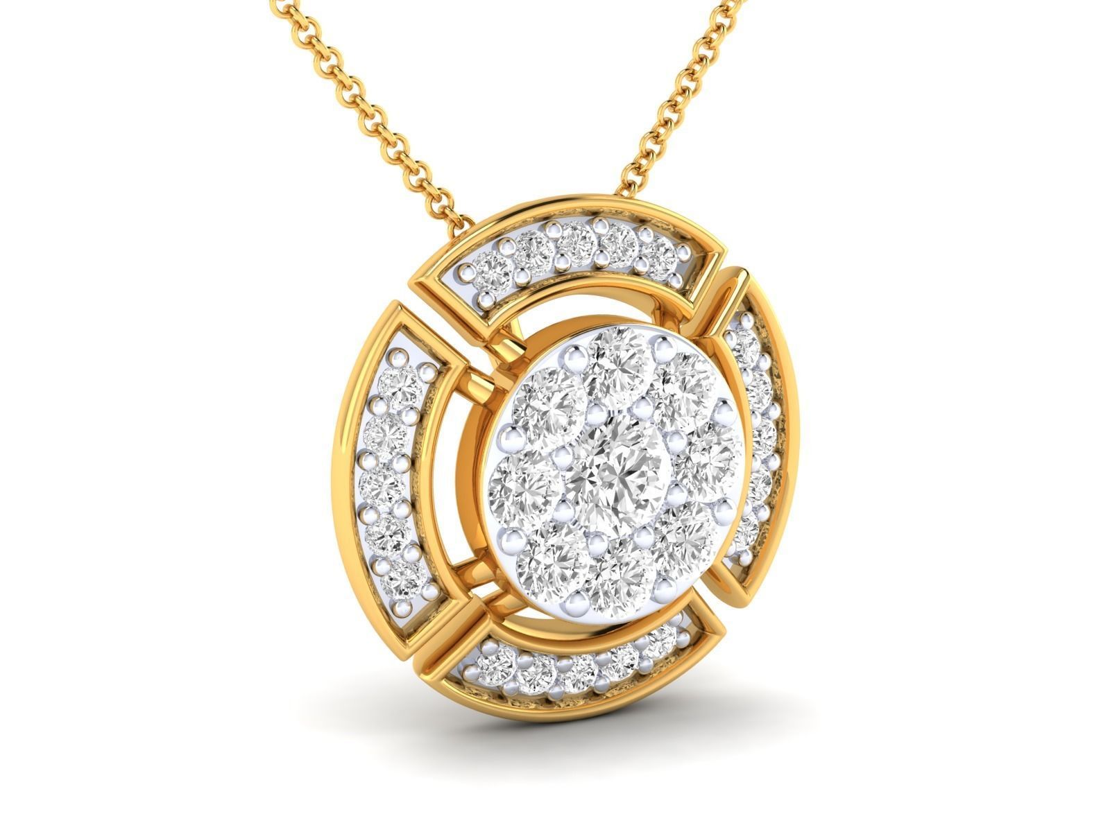 Women round pendant 3dm stl render detail 3D print model_13