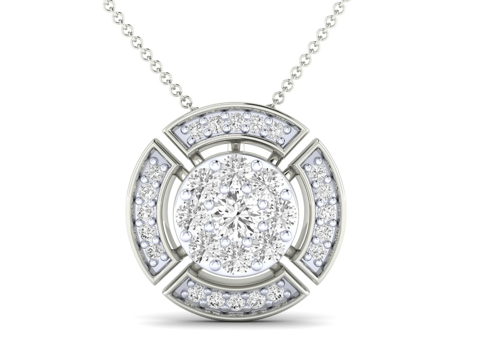 Women round pendant 3dm stl render detail 3D print model_9