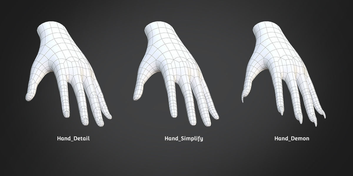 Customize Child Base Mesh-Anime Style Low-poly 3D model_10