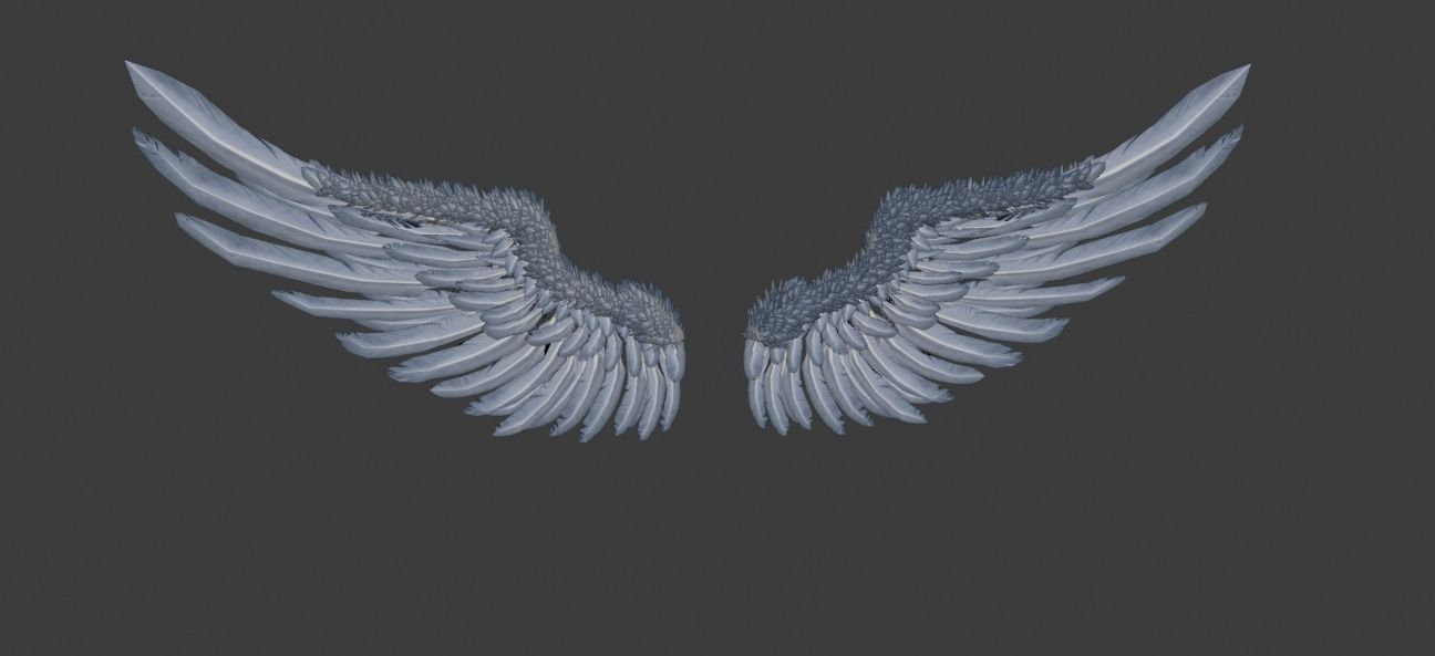 Wings angel Low-poly 3D model_8