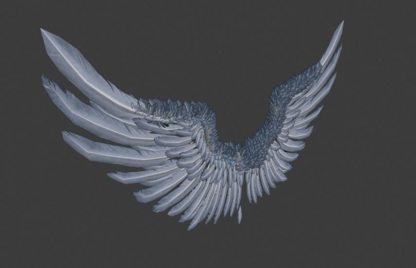 Wings angel Low-poly 3D model_5