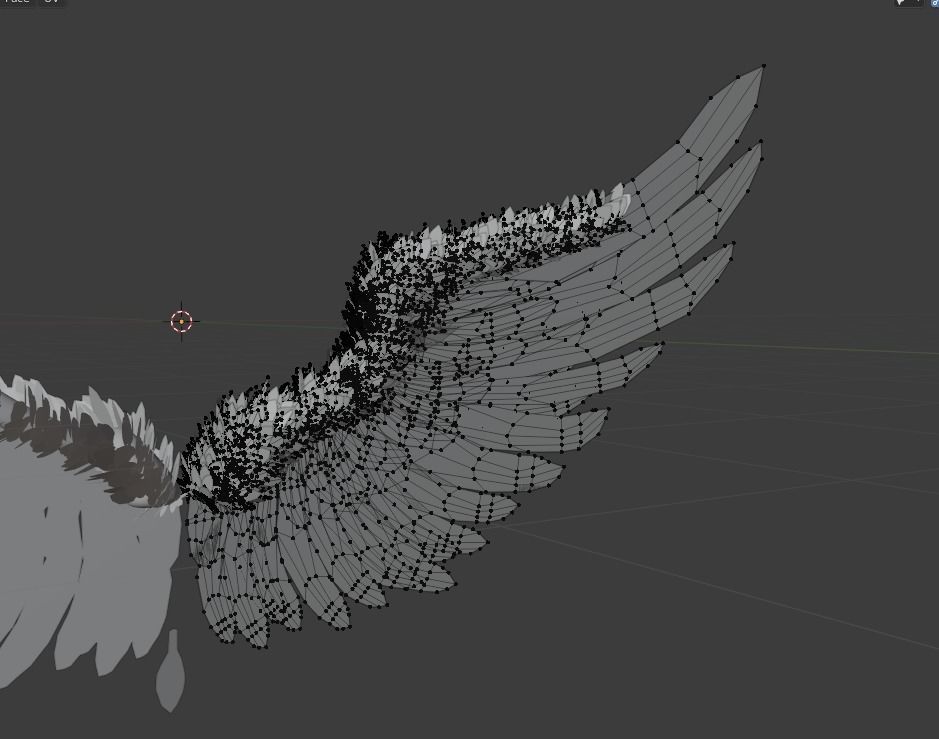 Wings angel Low-poly 3D model_7