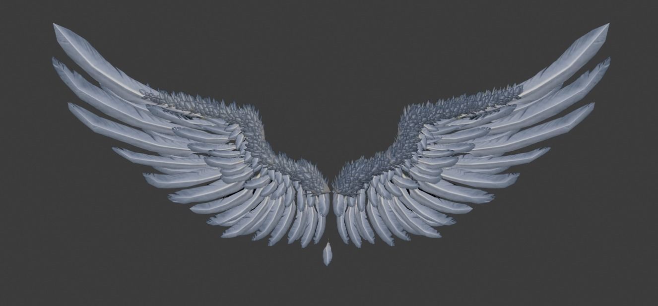 Wings angel Low-poly 3D model_1
