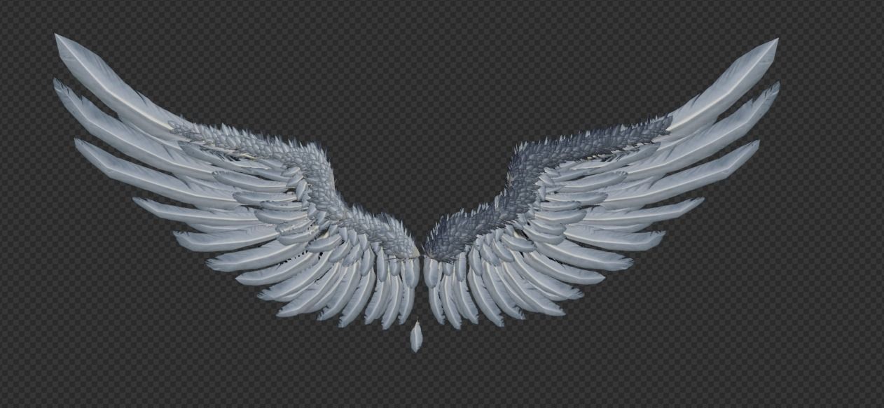 Wings angel Low-poly 3D model_6