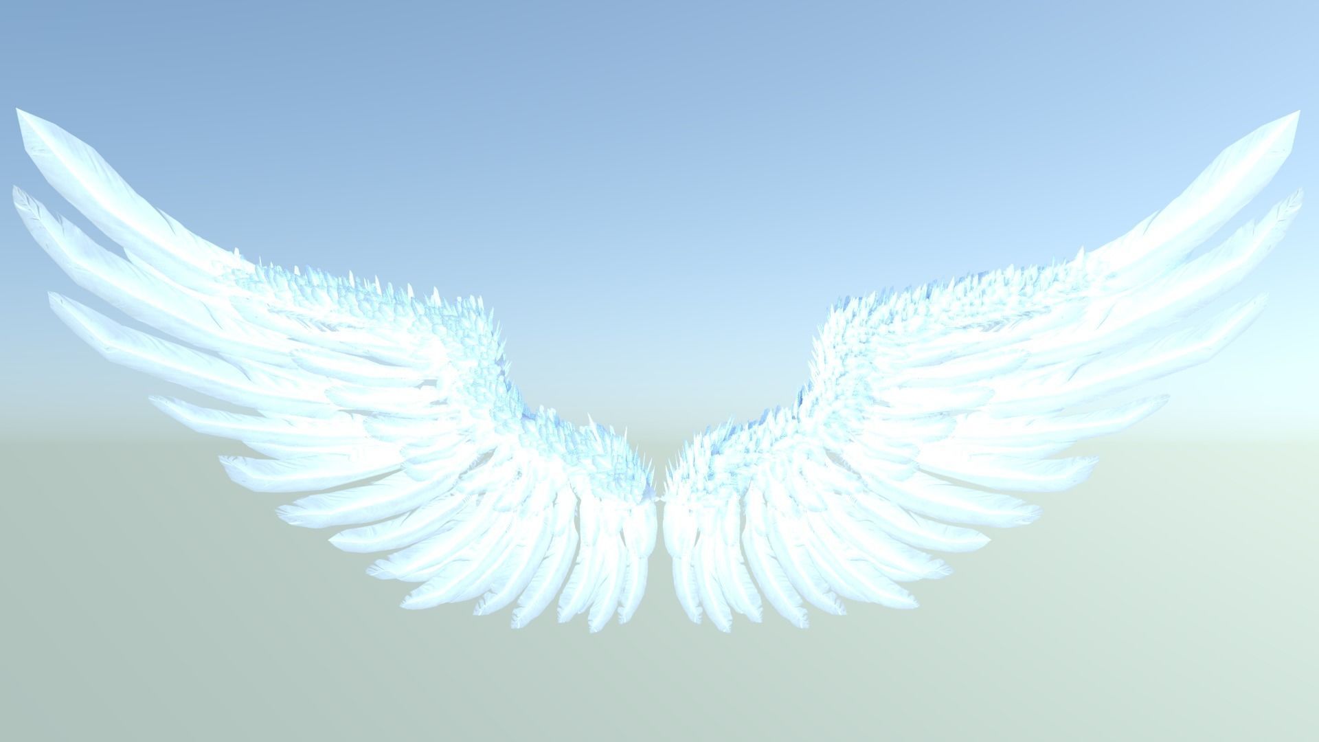 Wings angel Low-poly 3D model_2