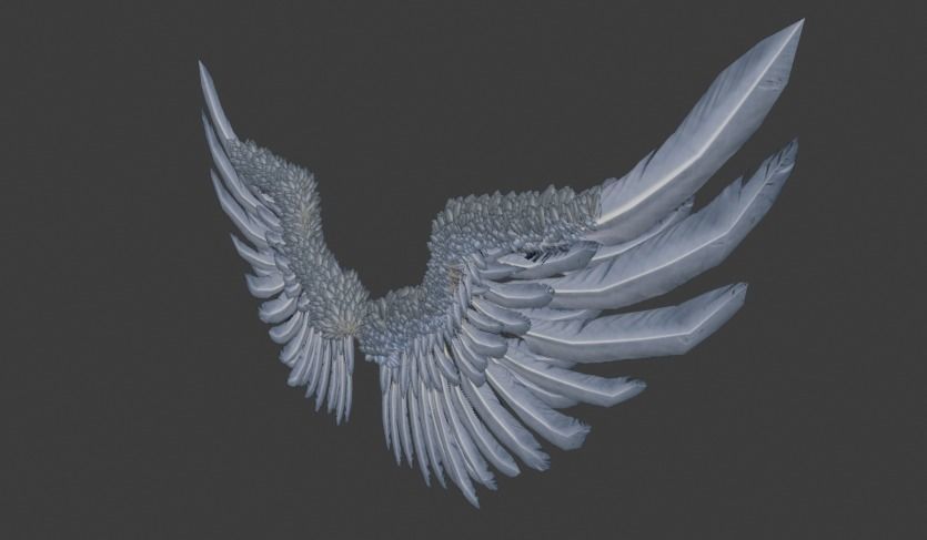 Wings angel Low-poly 3D model_9