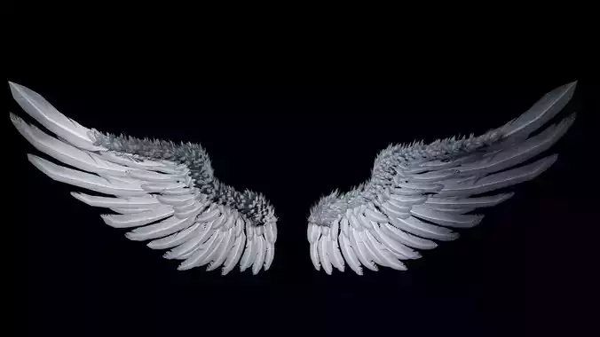 Wings angel Low-poly 3D model