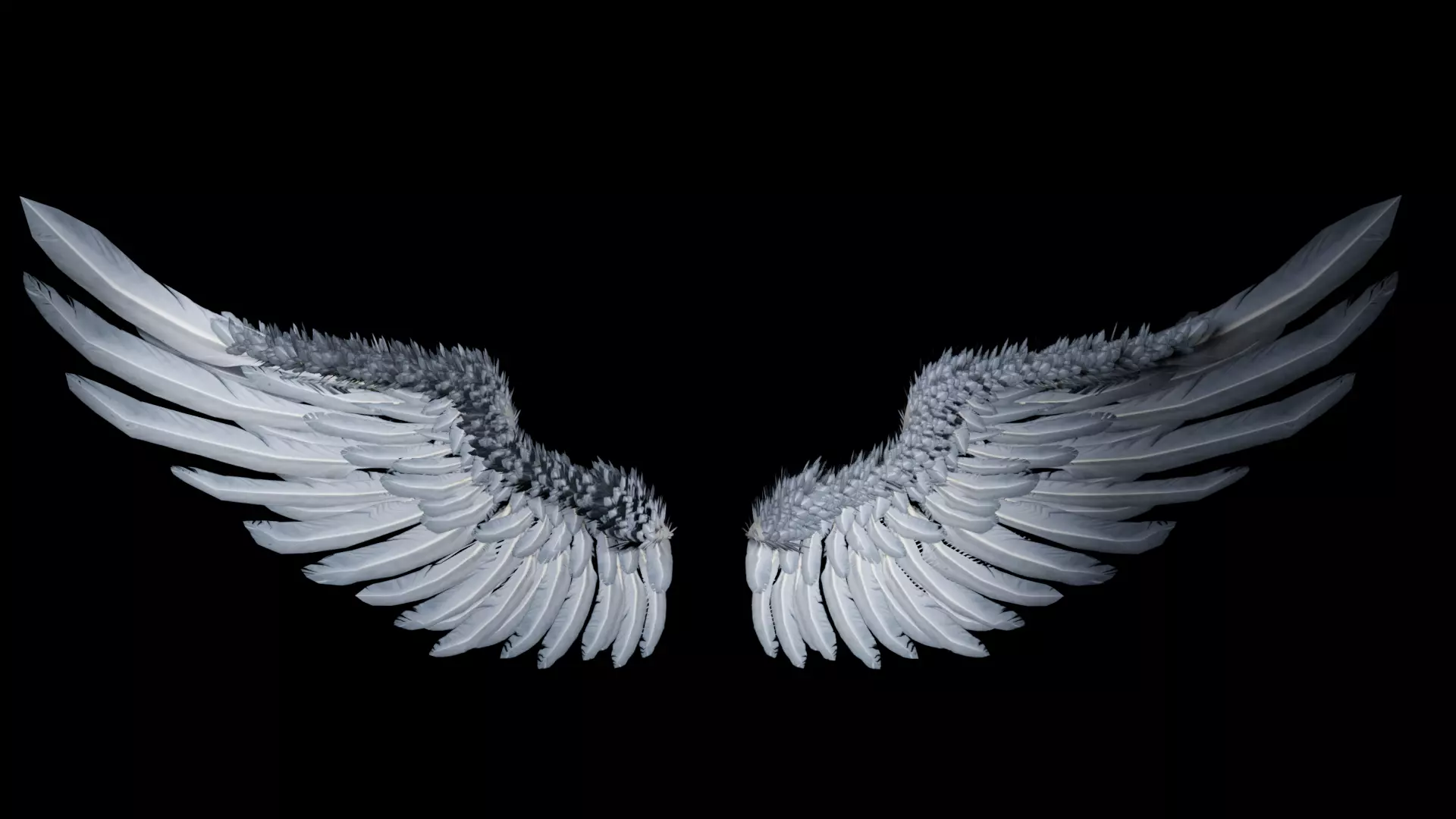 Wings angel Low-poly 3D model_0