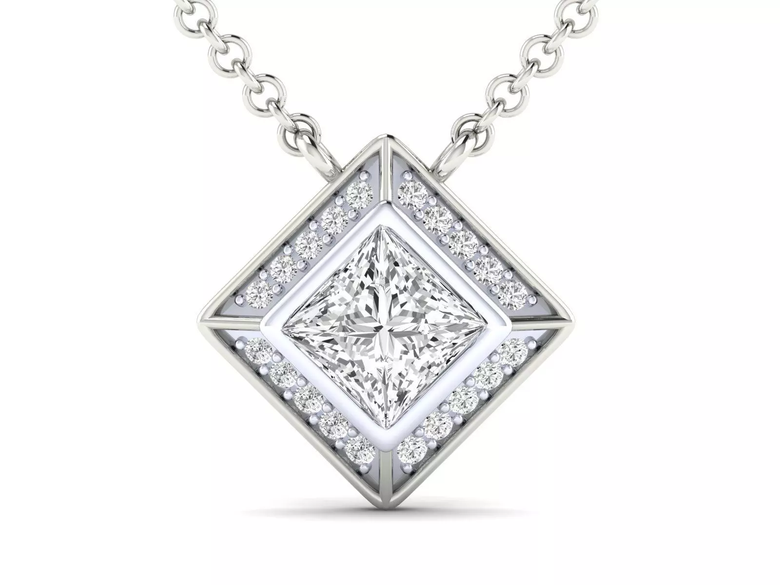 Women square pendant 3dm stl render detail 3D print model_0