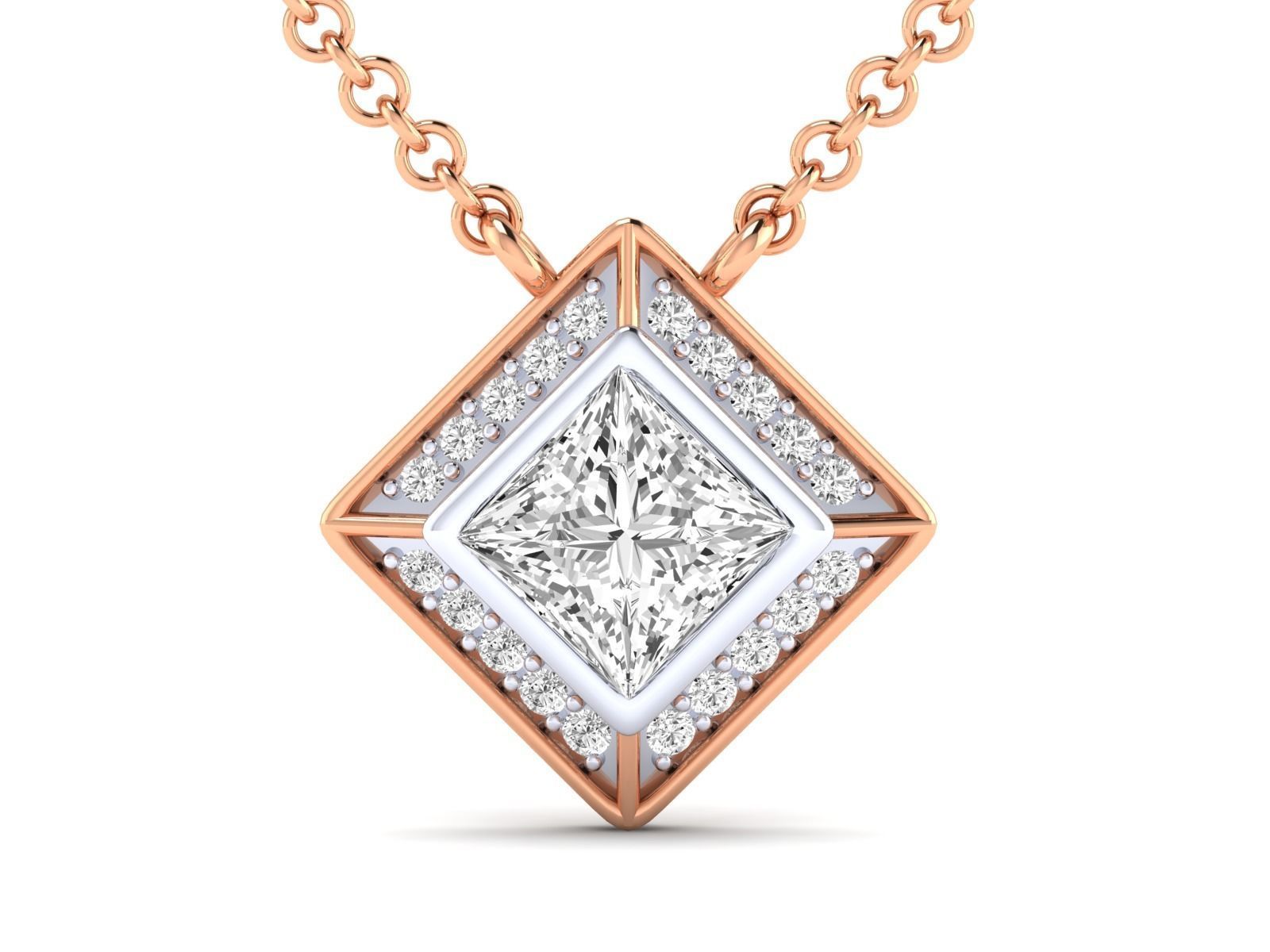 Women square pendant 3dm stl render detail 3D print model_9