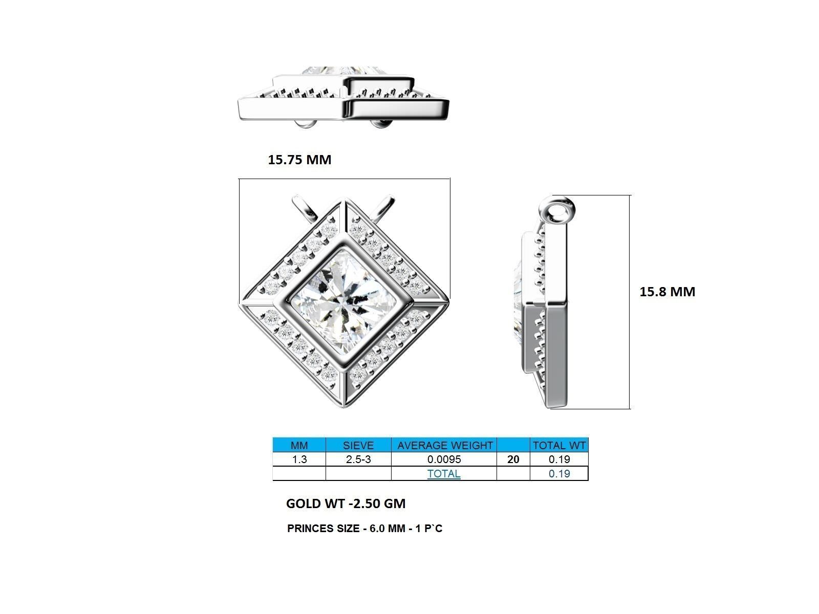 Women square pendant 3dm stl render detail 3D print model_18