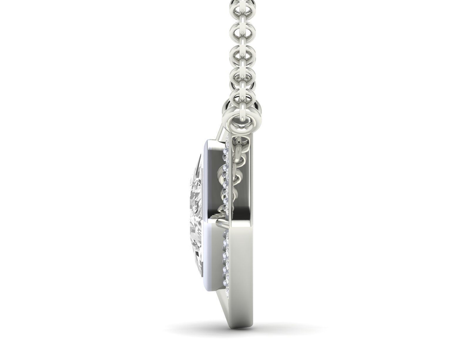 Women square pendant 3dm stl render detail 3D print model_4