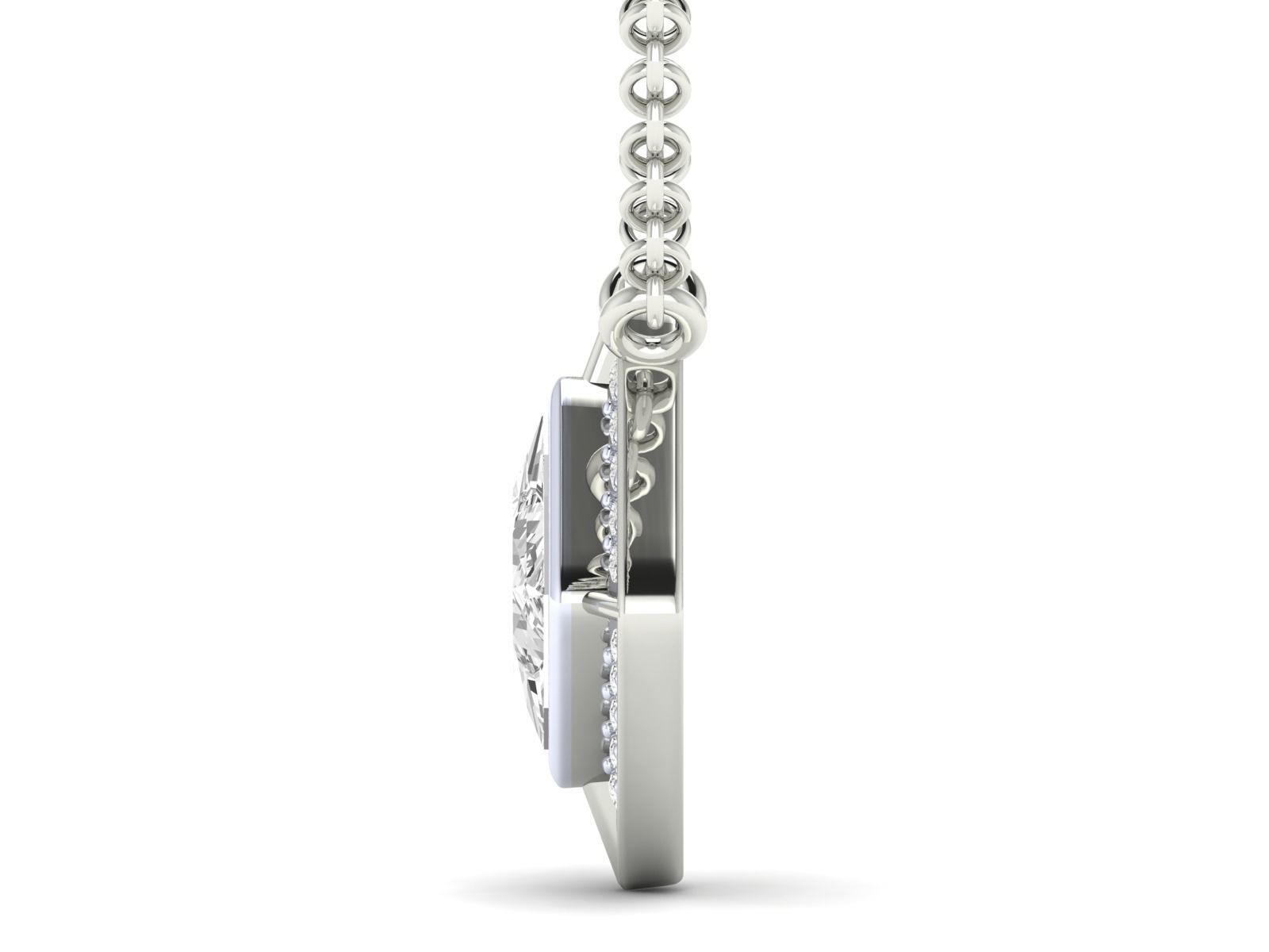 Women square pendant 3dm stl render detail 3D print model_5