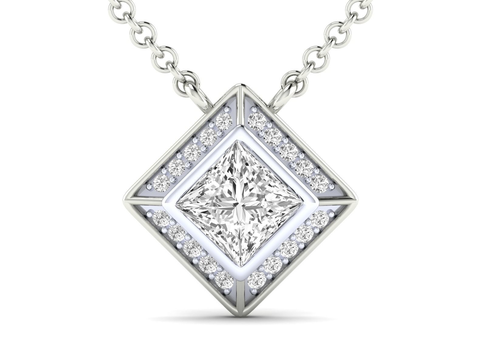 Women square pendant 3dm stl render detail 3D print model_3