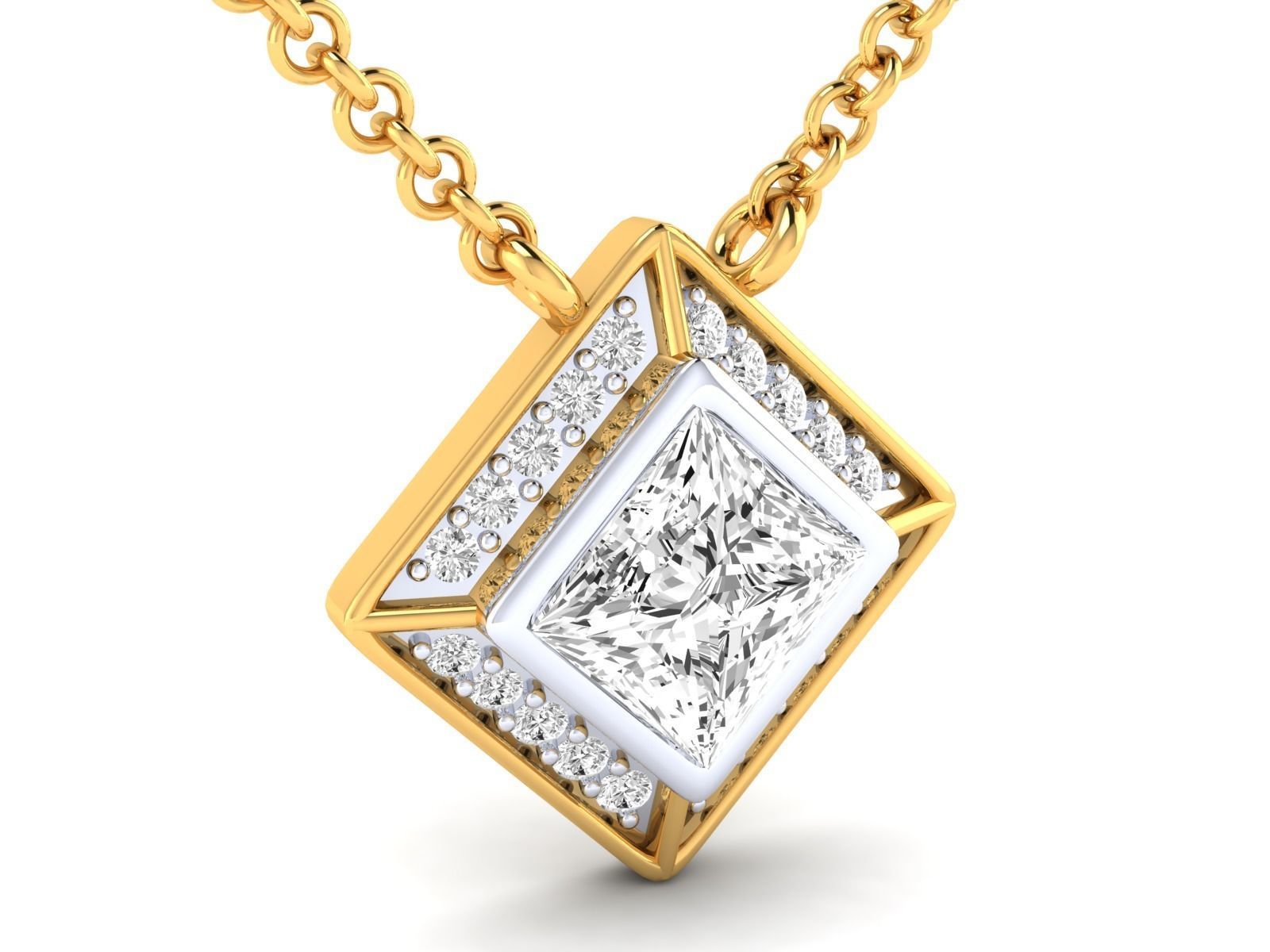 Women square pendant 3dm stl render detail 3D print model_13