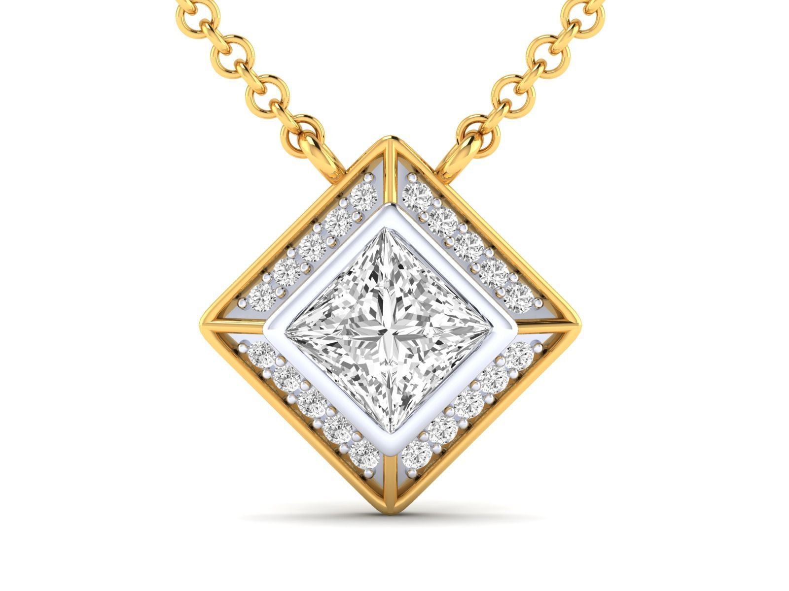 Women square pendant 3dm stl render detail 3D print model_15