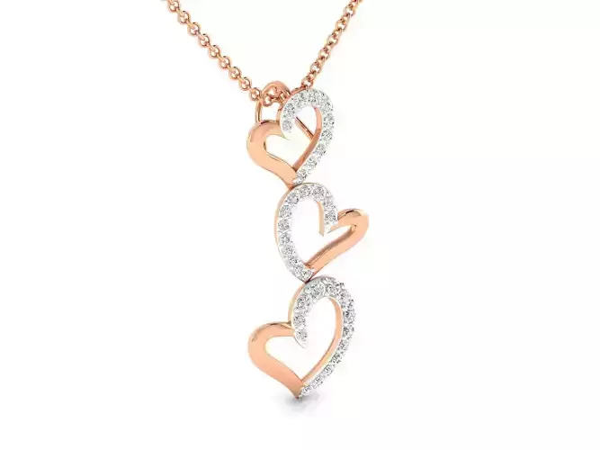 Women heart pendant 3dm stl render detail 3D print model