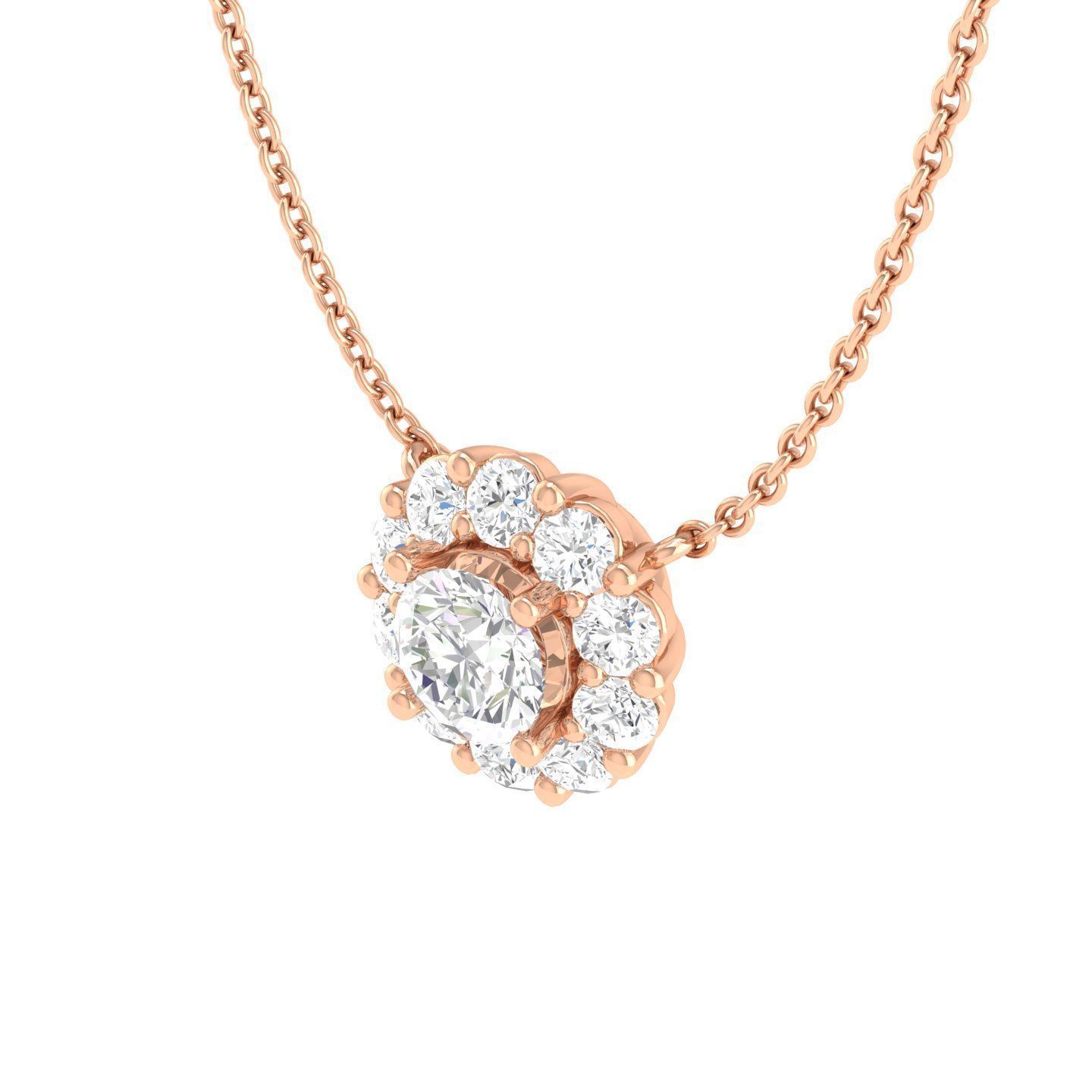 Women round solitaire pendant 3dm stl render detail 3D print model_2