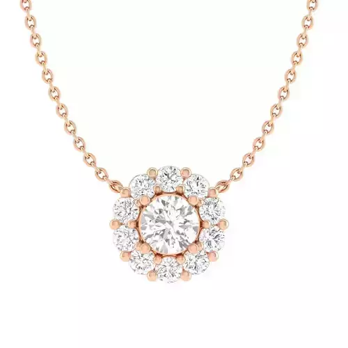 Women round solitaire pendant 3dm stl render detail