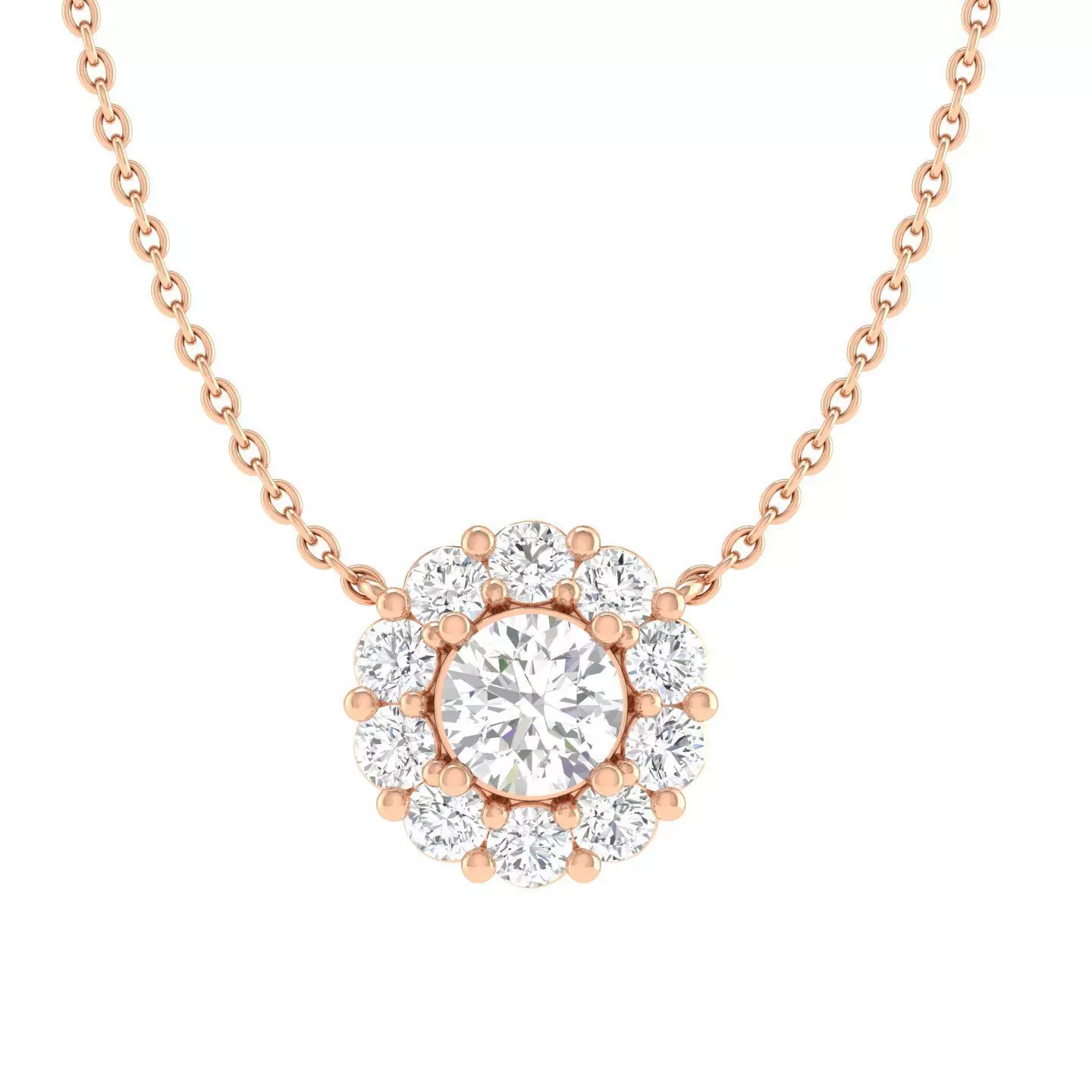 Women round solitaire pendant 3dm stl render detail 3D print model_0